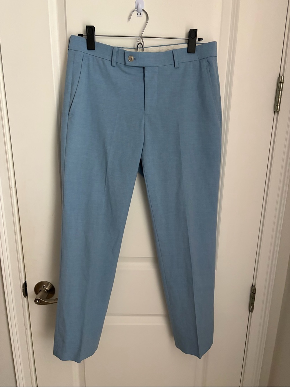 Egara Light Blue Men’s Dress Pants - Modern Flat Front
